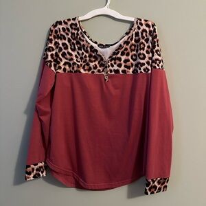 NWOT SHEIN cheetah print blouse